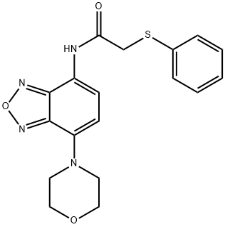 N-(4-morpholin-4-yl-2,1,3-benzoxadiazol-7-yl)-2-phenylsulfanylacetamide Struktur