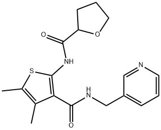 N-[4,5-dimethyl-3-(pyridin-3-ylmethylcarbamoyl)thiophen-2-yl]oxolane-2-carboxamide Struktur