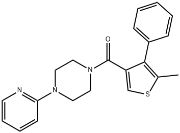 (5-methyl-4-phenylthiophen-3-yl)-(4-pyridin-2-ylpiperazin-1-yl)methanone Struktur