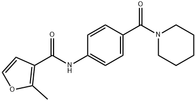 2-methyl-N-[4-(piperidine-1-carbonyl)phenyl]furan-3-carboxamide Struktur