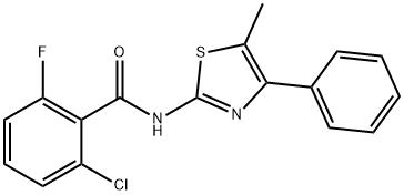 2-chloro-6-fluoro-N-(5-methyl-4-phenyl-1,3-thiazol-2-yl)benzamide Struktur