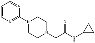 N-cyclopropyl-2-(4-pyrimidin-2-ylpiperazin-1-yl)acetamide Struktur