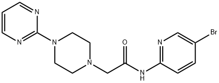 N-(5-bromopyridin-2-yl)-2-(4-pyrimidin-2-ylpiperazin-1-yl)acetamide Struktur