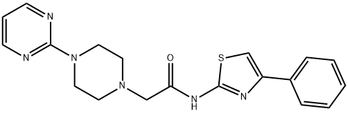 N-(4-phenyl-1,3-thiazol-2-yl)-2-(4-pyrimidin-2-ylpiperazin-1-yl)acetamide Struktur