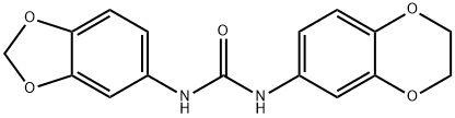 1-(1,3-benzodioxol-5-yl)-3-(2,3-dihydro-1,4-benzodioxin-6-yl)urea Struktur