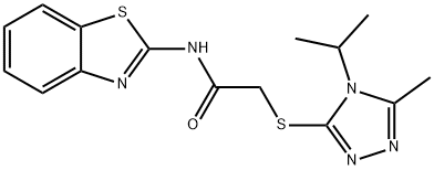 N-(1,3-benzothiazol-2-yl)-2-[(5-methyl-4-propan-2-yl-1,2,4-triazol-3-yl)sulfanyl]acetamide Struktur