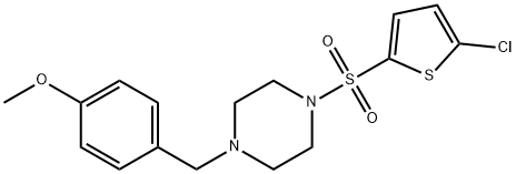 1-(5-chlorothiophen-2-yl)sulfonyl-4-[(4-methoxyphenyl)methyl]piperazine Struktur