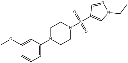 1-(1-ethylpyrazol-4-yl)sulfonyl-4-(3-methoxyphenyl)piperazine Struktur