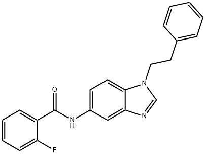 2-fluoro-N-[1-(2-phenylethyl)benzimidazol-5-yl]benzamide Struktur