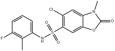 5-chloro-N-(3-fluoro-2-methylphenyl)-3-methyl-2-oxo-1,3-benzoxazole-6-sulfonamide Struktur