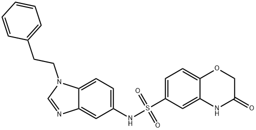 3-oxo-N-[1-(2-phenylethyl)benzimidazol-5-yl]-4H-1,4-benzoxazine-6-sulfonamide Struktur