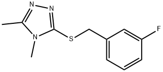 3-[(3-fluorophenyl)methylsulfanyl]-4,5-dimethyl-1,2,4-triazole Struktur