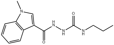 1-[(1-methylindole-3-carbonyl)amino]-3-propylurea Struktur