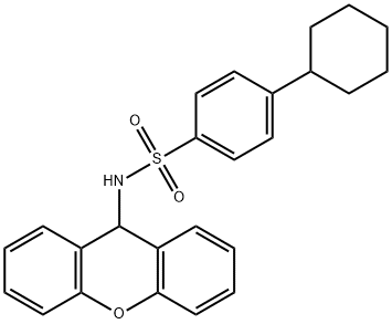 4-cyclohexyl-N-(9H-xanthen-9-yl)benzenesulfonamide Struktur