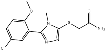 2-[[5-(5-chloro-2-methoxyphenyl)-4-methyl-1,2,4-triazol-3-yl]sulfanyl]acetamide Struktur