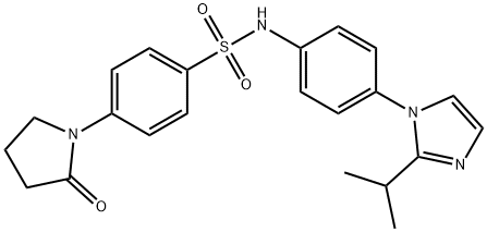 4-(2-oxopyrrolidin-1-yl)-N-[4-(2-propan-2-ylimidazol-1-yl)phenyl]benzenesulfonamide Struktur