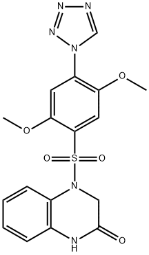 4-[2,5-dimethoxy-4-(tetrazol-1-yl)phenyl]sulfonyl-1,3-dihydroquinoxalin-2-one Struktur