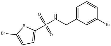 5-bromo-N-[(3-bromophenyl)methyl]thiophene-2-sulfonamide Struktur