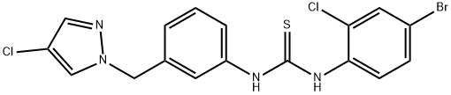 1-(4-bromo-2-chlorophenyl)-3-[3-[(4-chloropyrazol-1-yl)methyl]phenyl]thiourea Struktur