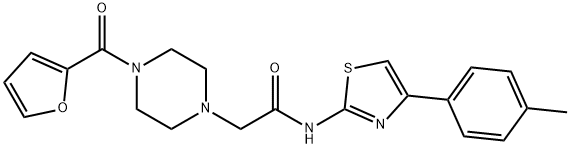 2-[4-(furan-2-carbonyl)piperazin-1-yl]-N-[4-(4-methylphenyl)-1,3-thiazol-2-yl]acetamide Struktur