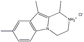 1,8,10-trimethyl-1,2,3,4-tetrahydropyrazino[1,2-a]indol-2-ium chloride Struktur