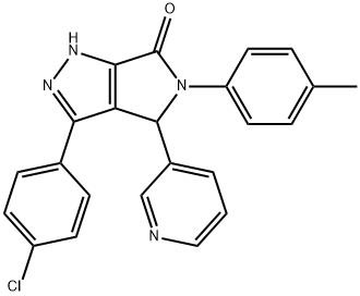 3-(4-chlorophenyl)-5-(4-methylphenyl)-4-pyridin-3-yl-1,4-dihydropyrrolo[3,4-c]pyrazol-6-one Struktur