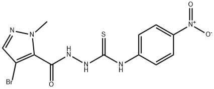 1-[(4-bromo-2-methylpyrazole-3-carbonyl)amino]-3-(4-nitrophenyl)thiourea Struktur