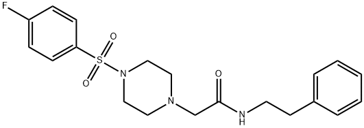 2-[4-(4-fluorophenyl)sulfonylpiperazin-1-yl]-N-(2-phenylethyl)acetamide Struktur