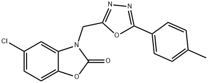 5-chloro-3-[[5-(4-methylphenyl)-1,3,4-oxadiazol-2-yl]methyl]-1,3-benzoxazol-2-one Struktur