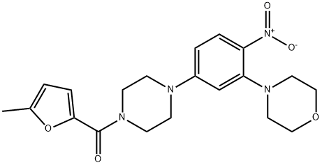 (5-methylfuran-2-yl)-[4-(3-morpholin-4-yl-4-nitrophenyl)piperazin-1-yl]methanone Struktur