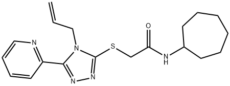 N-cycloheptyl-2-[(4-prop-2-enyl-5-pyridin-2-yl-1,2,4-triazol-3-yl)sulfanyl]acetamide Struktur