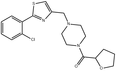 [4-[[2-(2-chlorophenyl)-1,3-thiazol-4-yl]methyl]piperazin-1-yl]-(oxolan-2-yl)methanone Struktur