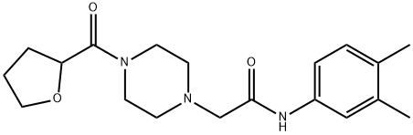 N-(3,4-dimethylphenyl)-2-[4-(oxolane-2-carbonyl)piperazin-1-yl]acetamide Struktur