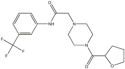 2-[4-(oxolane-2-carbonyl)piperazin-1-yl]-N-[3-(trifluoromethyl)phenyl]acetamide Struktur