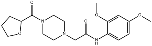 N-(2,4-dimethoxyphenyl)-2-[4-(oxolane-2-carbonyl)piperazin-1-yl]acetamide Struktur