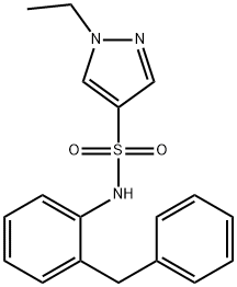 N-(2-benzylphenyl)-1-ethylpyrazole-4-sulfonamide Struktur