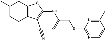 N-(3-cyano-6-methyl-4,5,6,7-tetrahydro-1-benzothiophen-2-yl)-2-(4-methylpyrimidin-2-yl)sulfanylacetamide Struktur