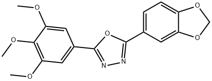 2-(1,3-benzodioxol-5-yl)-5-(3,4,5-trimethoxyphenyl)-1,3,4-oxadiazole Struktur