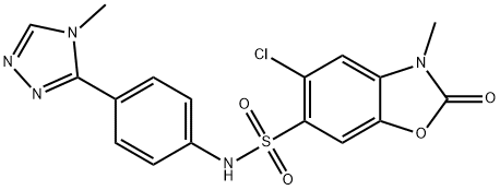 5-chloro-3-methyl-N-[4-(4-methyl-1,2,4-triazol-3-yl)phenyl]-2-oxo-1,3-benzoxazole-6-sulfonamide Struktur