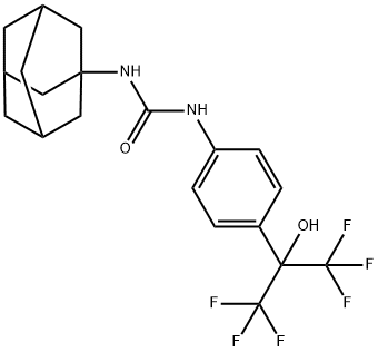 1-(1-adamantyl)-3-[4-(1,1,1,3,3,3-hexafluoro-2-hydroxypropan-2-yl)phenyl]urea Struktur