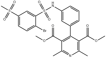 dimethyl 4-[3-[(2-bromo-5-methylsulfonylphenyl)sulfonylamino]phenyl]-2,6-dimethylpyridine-3,5-dicarboxylate Struktur