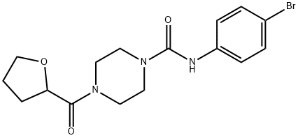 N-(4-bromophenyl)-4-(oxolane-2-carbonyl)piperazine-1-carboxamide Struktur