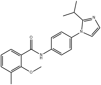 2-methoxy-3-methyl-N-[4-(2-propan-2-ylimidazol-1-yl)phenyl]benzamide Struktur