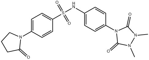 N-[4-(1,2-dimethyl-3,5-dioxo-1,2,4-triazolidin-4-yl)phenyl]-4-(2-oxopyrrolidin-1-yl)benzenesulfonamide Struktur