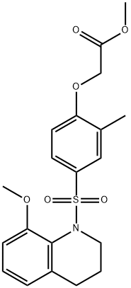 methyl 2-[4-[(8-methoxy-3,4-dihydro-2H-quinolin-1-yl)sulfonyl]-2-methylphenoxy]acetate Struktur