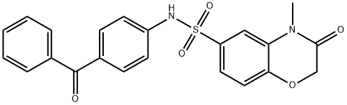 N-(4-benzoylphenyl)-4-methyl-3-oxo-1,4-benzoxazine-6-sulfonamide Struktur