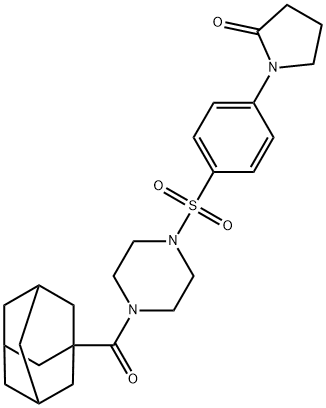 1-[4-[4-(adamantane-1-carbonyl)piperazin-1-yl]sulfonylphenyl]pyrrolidin-2-one Struktur