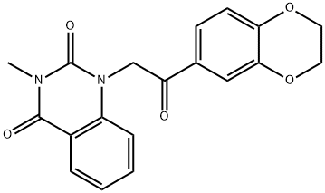 1-[2-(2,3-dihydro-1,4-benzodioxin-6-yl)-2-oxoethyl]-3-methylquinazoline-2,4-dione Struktur