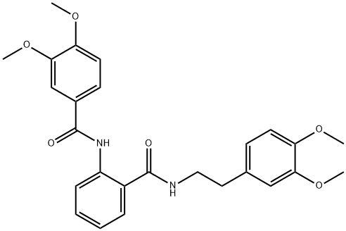 N-[2-[2-(3,4-dimethoxyphenyl)ethylcarbamoyl]phenyl]-3,4-dimethoxybenzamide Struktur