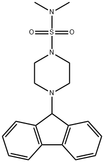 4-(9H-fluoren-9-yl)-N,N-dimethylpiperazine-1-sulfonamide Struktur